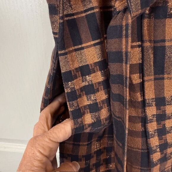 Ace & Zig Wrap Jumpsuit "Barn Wrap" St. Honore Brown Metallic Gold Size Medium - Picture 5 of 14